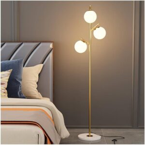 Corvane Brass Globe Corner Floor Lamp