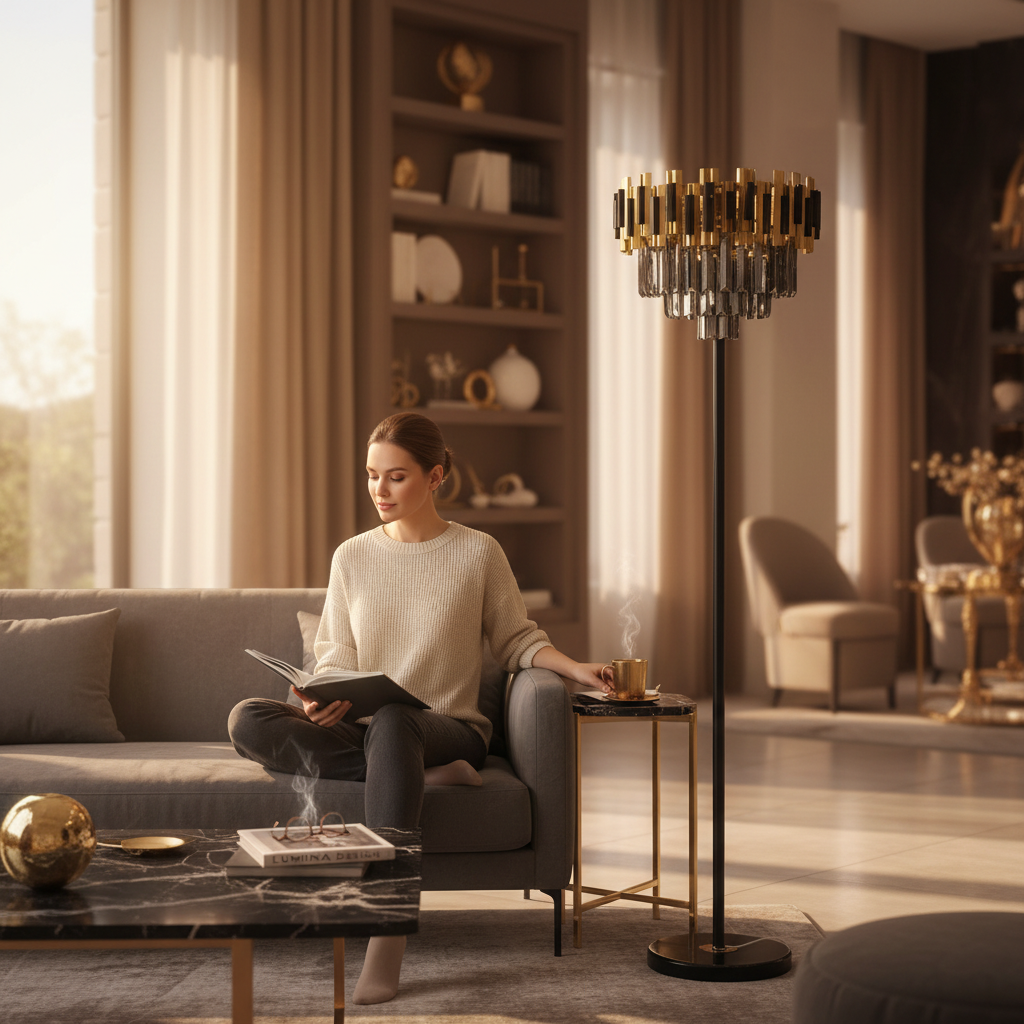 Statique Crystal Standing Floor Lamp