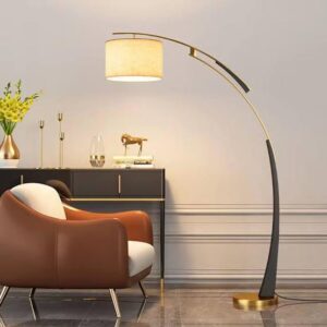 Lucenta Black Gold Arc Floor Lamp