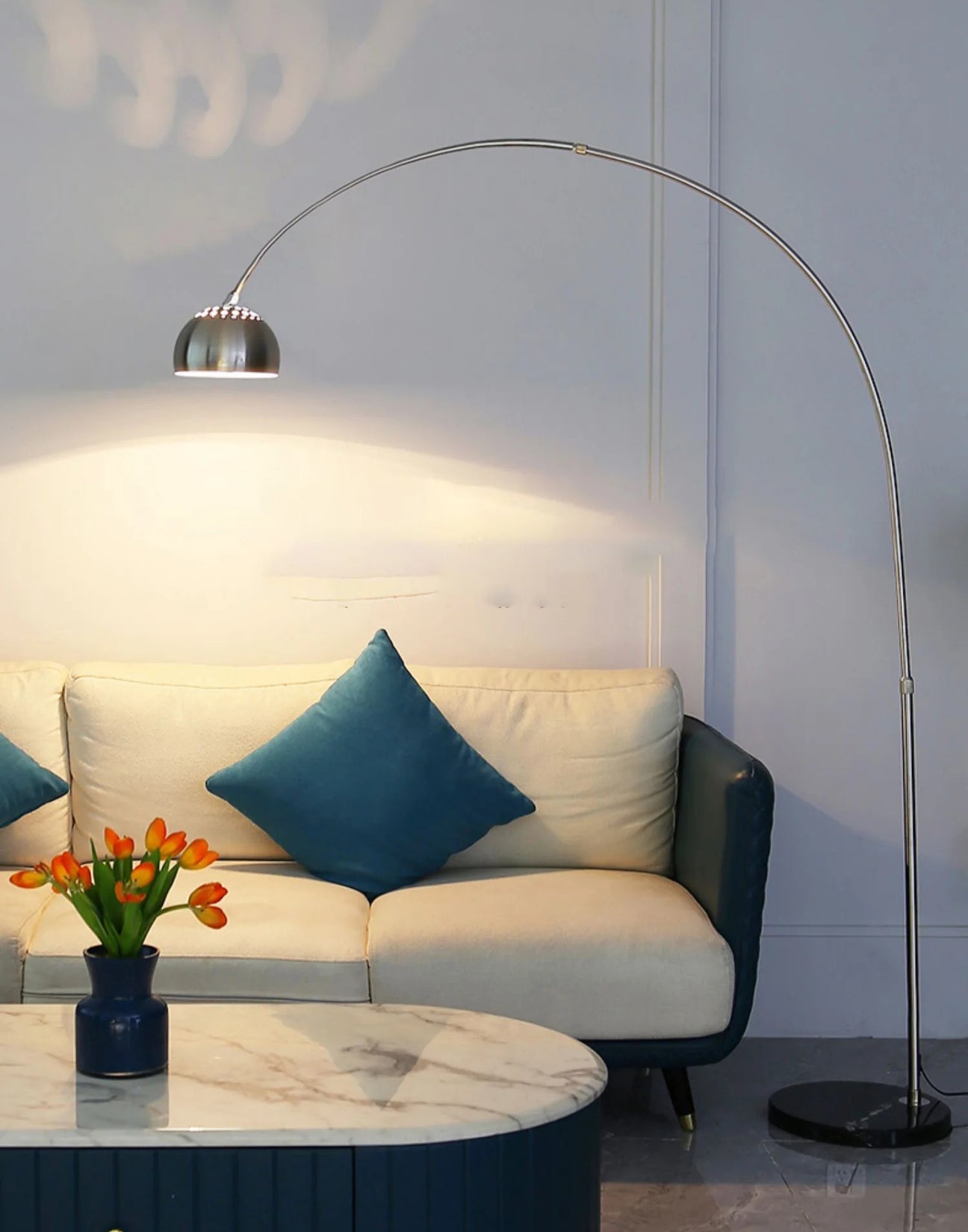 Verallis Silver Arc Corner Floor Lamp – 7 Feets