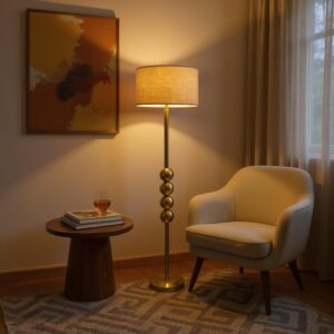 Crestlume Gold Golden Corner Floor Lamp