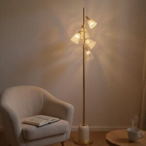 Sablume White Crystal 5-LED Floor Light