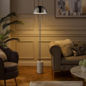 Zenora Metallic Dome Standing Floor Lamp – Black