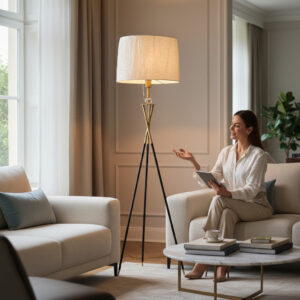 Regalis Metallic Tripod Floor Lamp