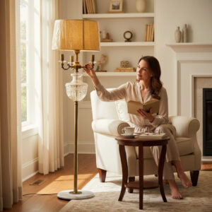 Marbella Glass Trio-Light Floor Lamp