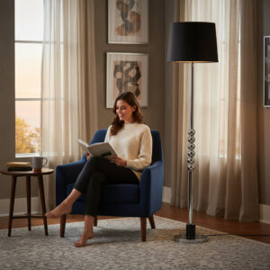 Marbella Silver Corner Floor Lamp