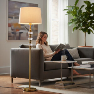 Duskvane Crystal Corner Floor Lamp
