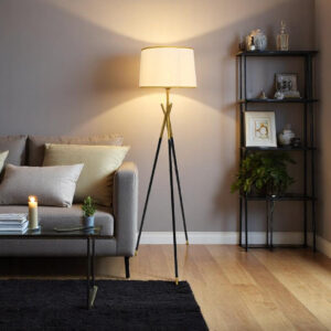 Prismora Metallic Halo Corner Floor Lamp